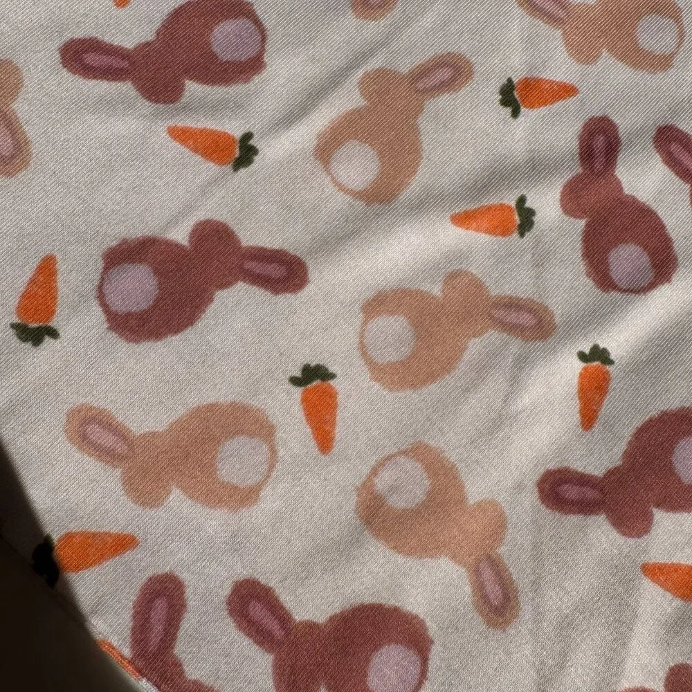 NWT Loic by Design Bunnies & Carrots Pattern Easter Dog Bandana, Light Pink, M